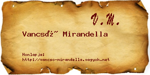 Vancsó Mirandella névjegykártya